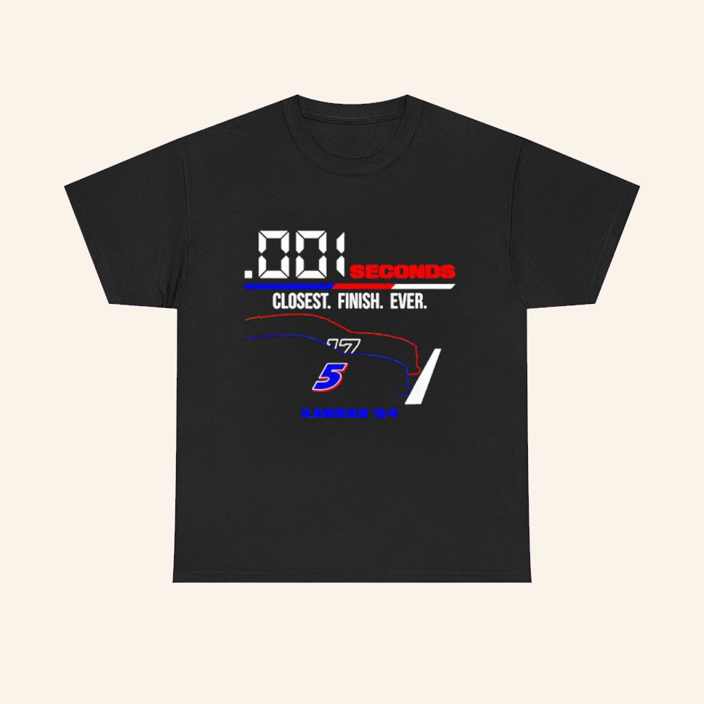 001 Seconds Closest Finish Ever Kansas 24 T-Shirt Kyle Larson Shirt Gifts For Racing Fans - Roseregae