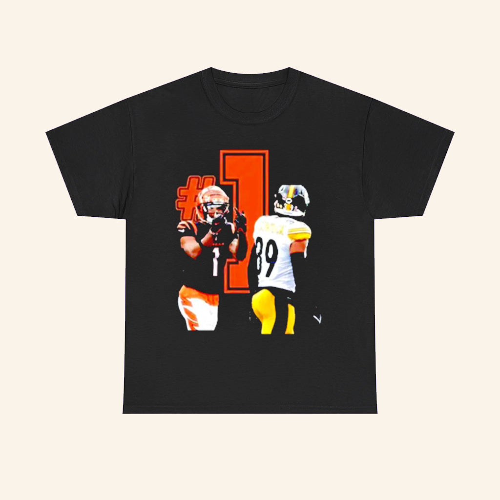 1 Ja Marr Chase Middle Finger Minkah Fitzpatrick T-Shirt Gifts For Football Fans - Roseregae
