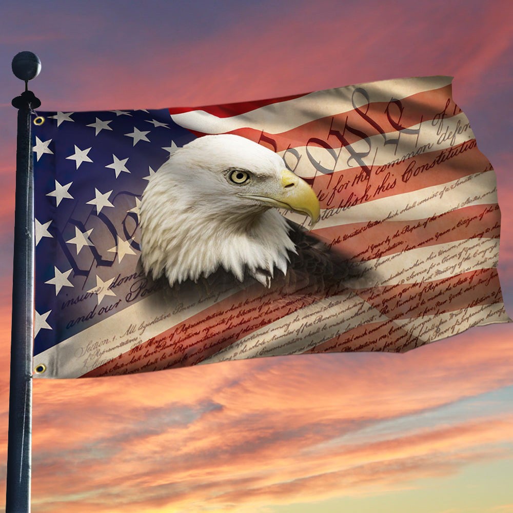We The People 250th Anniversary Banner American Eagle Patriot Flag USA Patriotic Gift
