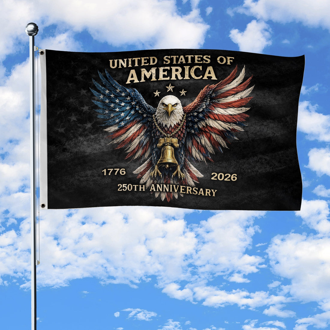 250 Years Semiquincentennial Flag Decor 1776 2026 Double Sided USA Patriotic House