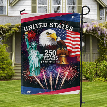 USA 250 Years Strong Flag Let Freedom Rise United States Patriotic Home Decor