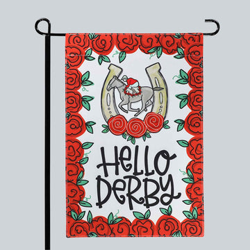 Kentucky Derby Merch Hello Derby Flag Derby Day Run for Roses Home Decor Gift