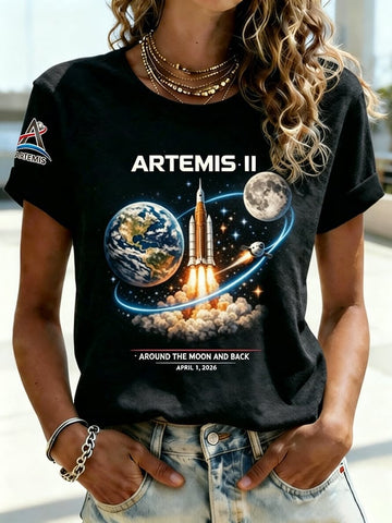 Retro Artemis II 2026 Rocket Launch T-Shirt Artemis II Lover Shirt Gift For Mom