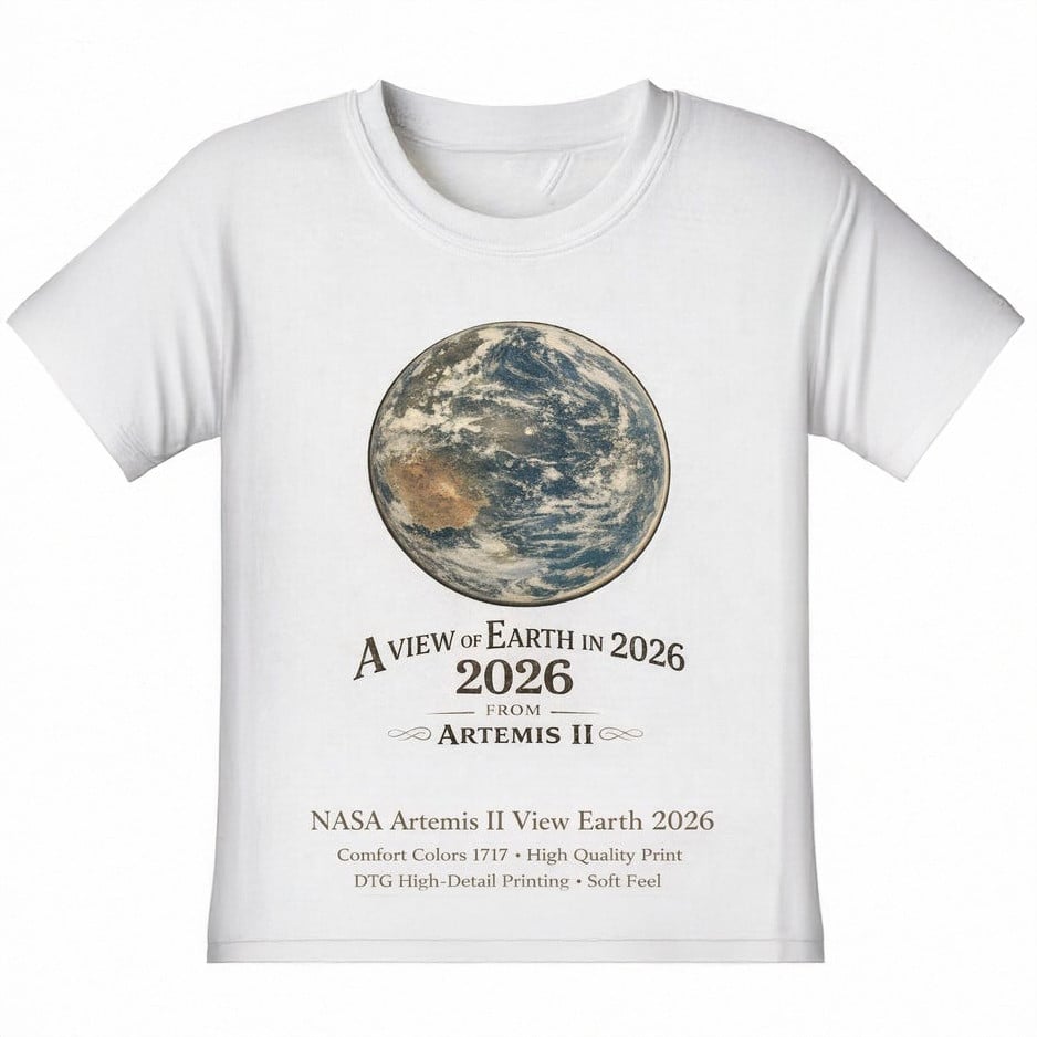 NASA Artemis II View Earth 2026 T-Shirt Artemis 2 Mission Clothes Best Gift For Astrophiles