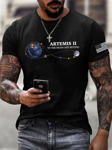 Artemis II To The Moon And Beyond T-Shirt Artemis 2 Mission Clothes Astrophile Gift For Father