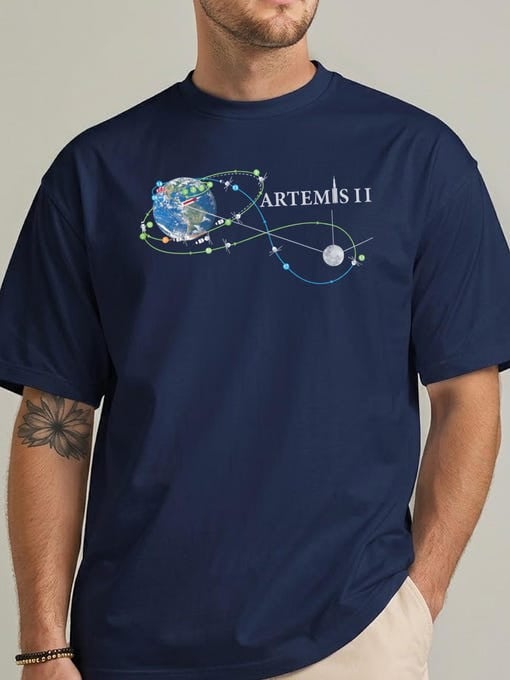 Artemis II Shirt Moon Mission Orbit Graphic T-Shirt NASA Moon Mission 2026 Clothes Space Lover Gift Idea