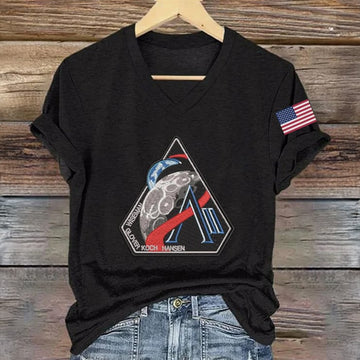 Artemis II Space Mission T-Shirt American Flag NASA Moon Landing 2026 Shirt Gift For Her