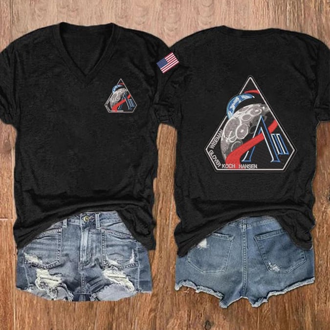 Artemis II Space Mission V-Neck Shirt NASA Moon Mission 2026 Clothing Best Present For Mom