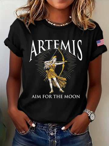 Artemis II Aim For The Moon T-Shirt NASA Artemis Clothing Present For Mother
