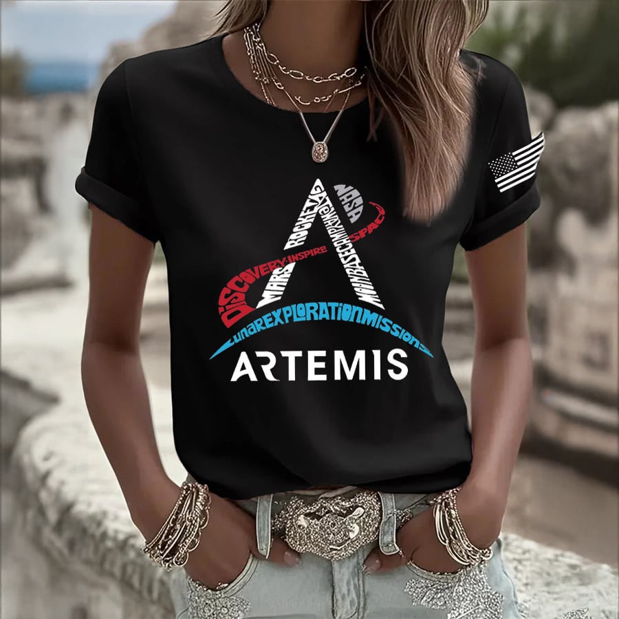 Artemis II Moon Landing T-Shirt American Flag NASA Moon Landing 2026 Shirt Gift For SIster