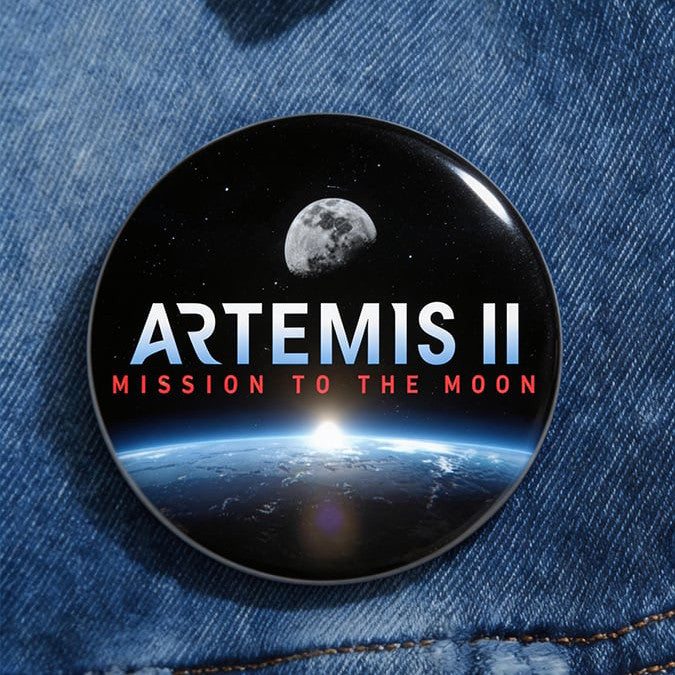 Artemis II 2026 Button Pin Space Exploration Mission Lapel Pin Science Teacher Gift