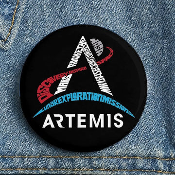 NASA Artemis 2 Mission Button Pin Lunar Exploration Round Pin Gift For Galaxy Dreamer