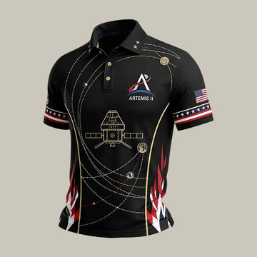 Artemis II NASA Mission Polo Shirt Space Exploration Clothes Gift For Future Astronaut