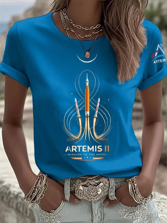 NASA Artemis II Lunar Orbit Mission T-Shirt Rocket Launch To Space Tee Explorer Gift