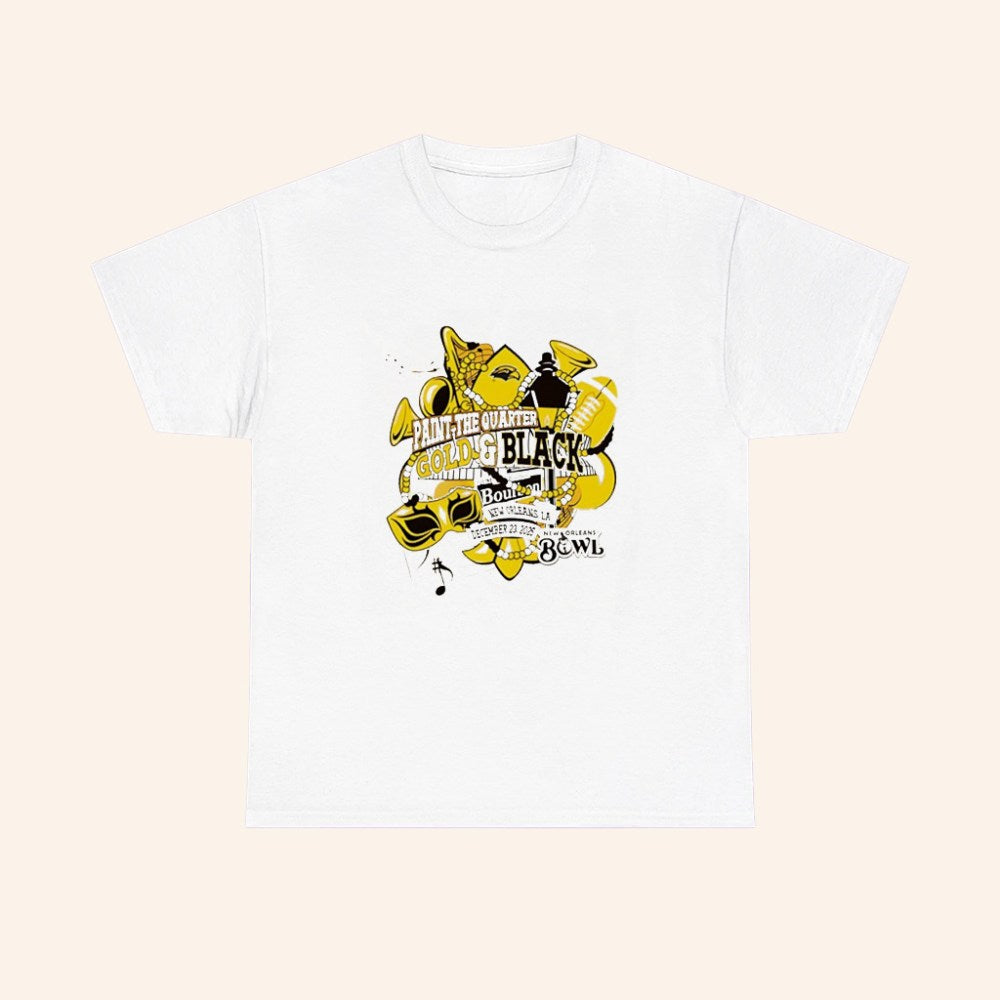 2025 New Orleans Bowl Paint The Quarter Gold And Black T Shirt - Roseregae