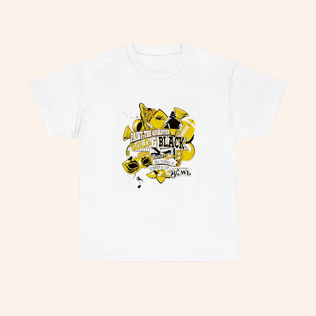2025 New Orleans Bowl Paint The Quarter Gold And Black T Shirt - Roseregae