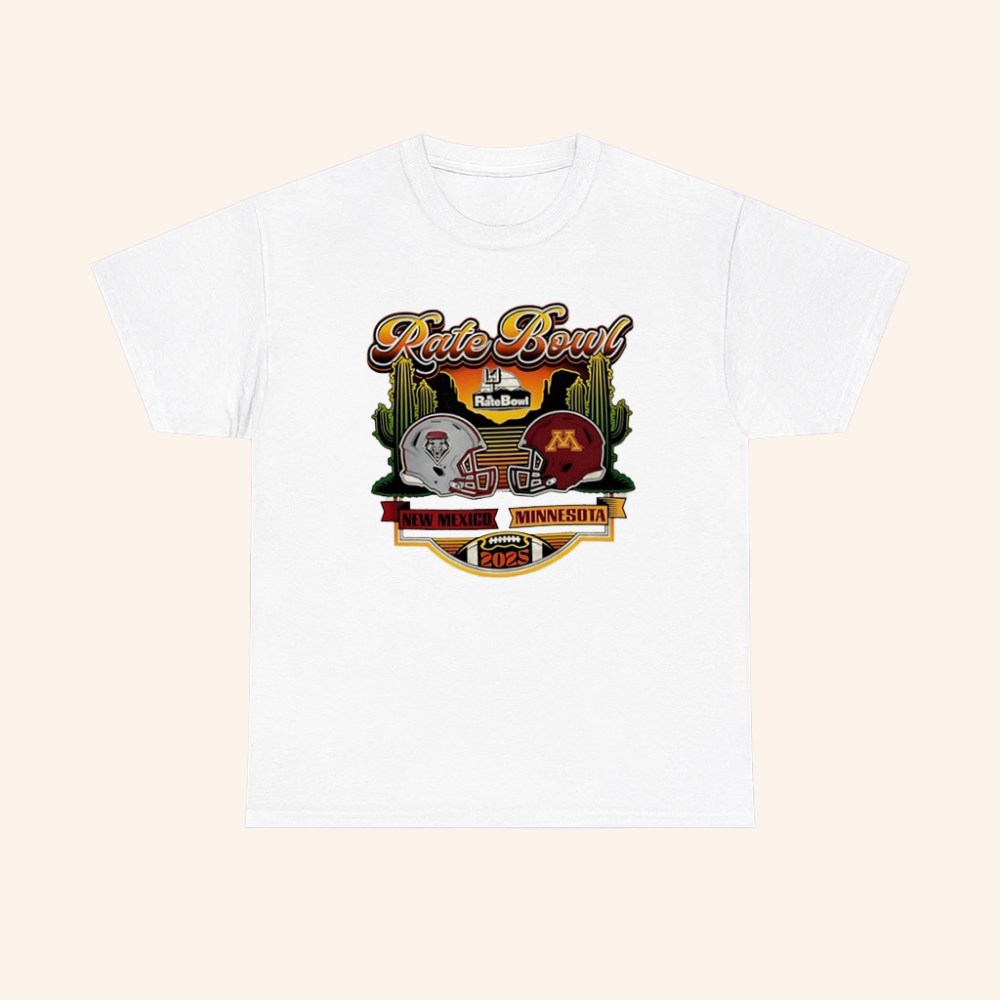 2025 Rate Bowl Cactus Clash New Mexico Lobos Vs Minnesota Golden Gophers Matchup T Shirt - Roseregae