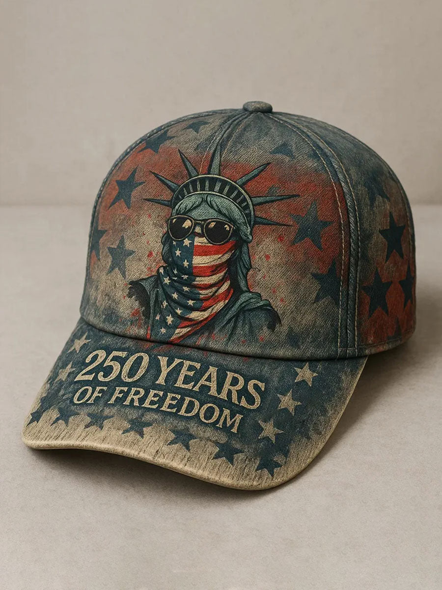 250 Years Of Freedom Liberty Of Statue Hat Retro Star Baseball Cap Funny Gift For Veterans