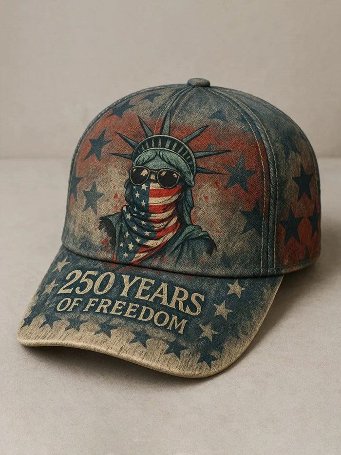 250 Years Of Freedom Liberty Of Statue Hat Retro Star Baseball Cap Funny Gift For Veterans