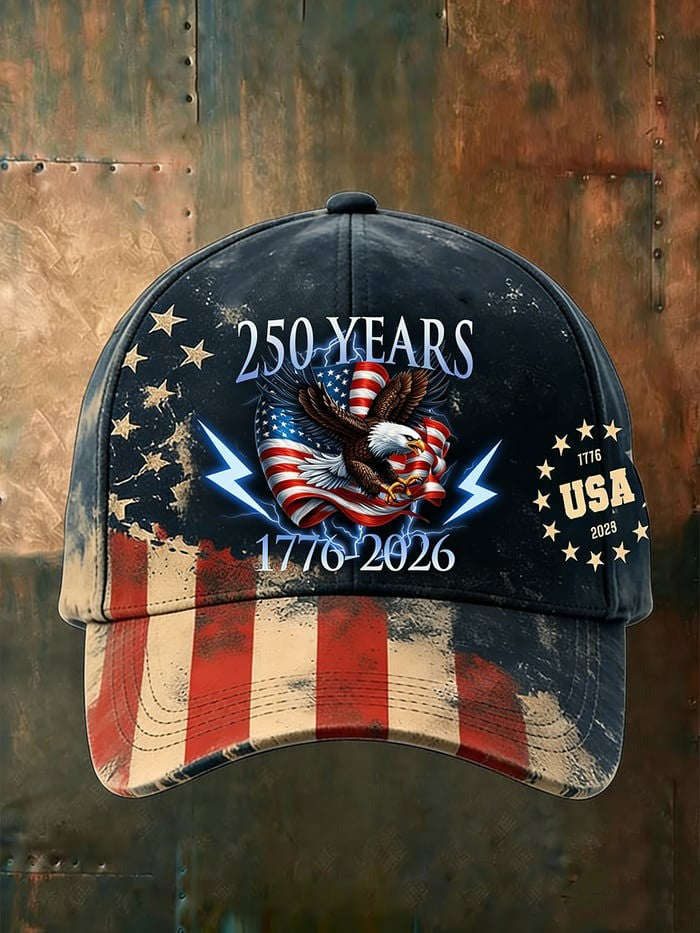 250 Years Of The United States Printed Baseball Cap Anniversary 1776 2026 Gift For Dad