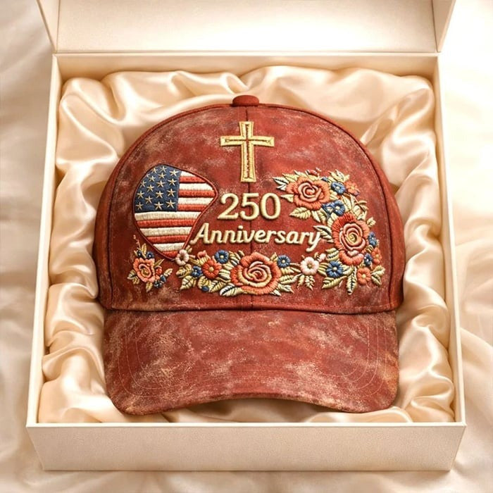 250th Anniversary Cross Floral Baseball Hat Patriotic 1776 2026 Apparel Gift For Him