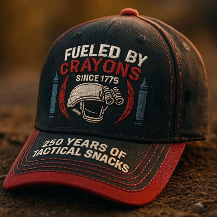 250th Anniversary Hat Fueled By Crayons Since 1775 Tactical Snacks Cap Cool Gift For Boy