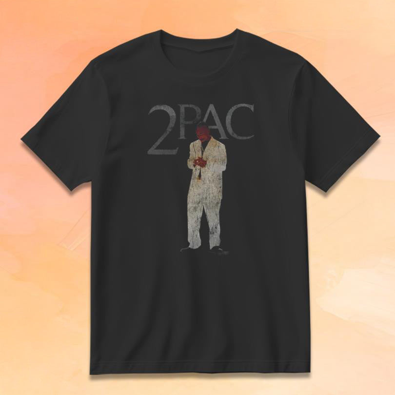 2Pac Merch White Suit Layered 2025 T-Shirt Music Lover Gifts For Him - Roseregae