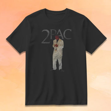 2Pac Merch White Suit Layered 2025 T-Shirt Music Lover Gifts For Him - Roseregae
