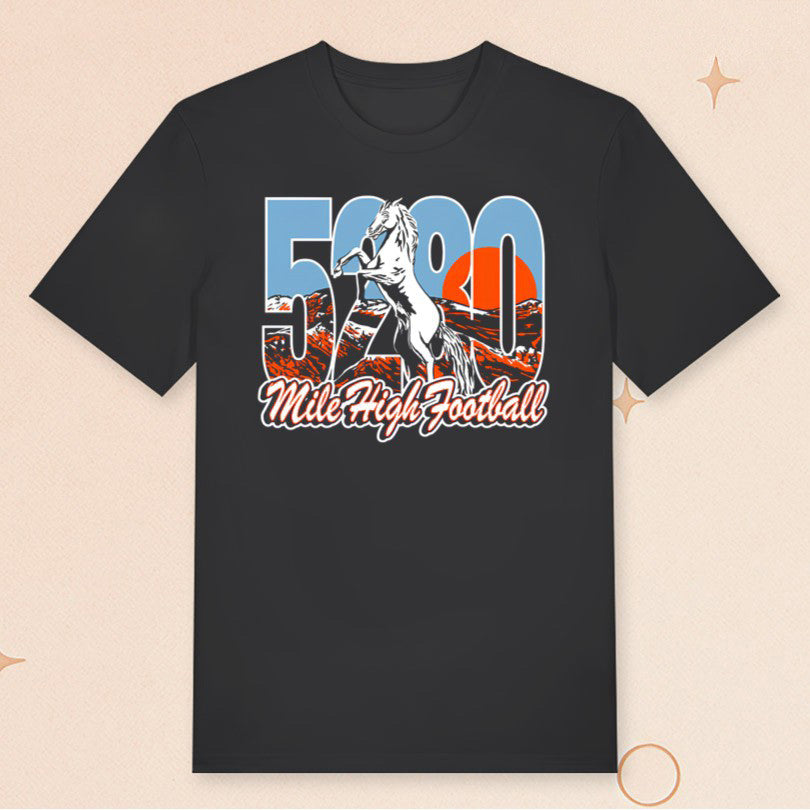 5280 Mile High Football T-Shirt Denver Football Merch Gifts For Brothers - Roseregae