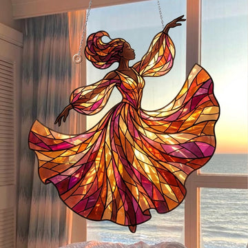 African American Woman Acrylic Suncatchers - Vibrant Juneteenth Cultural Wall Art