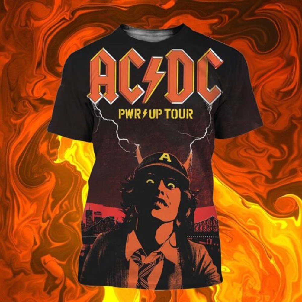AC DC Merch PWR Up Tour T-Shirt Presents For Rock Music Lovers - Roseregae