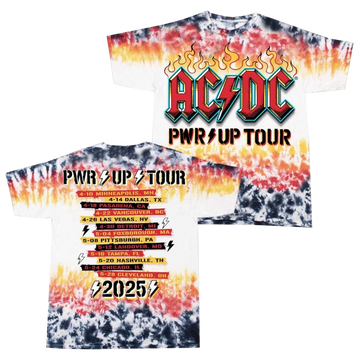 ACDC Merch Pwr Up Tour Tie Dye T-Shirt Gifts For Someone Who Loves Music - Roseregae