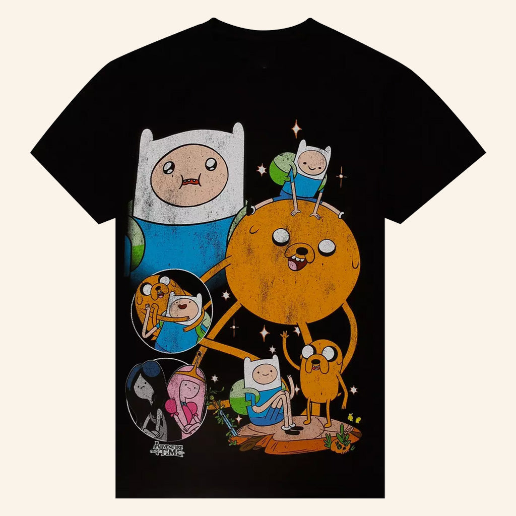 Adventure Time Merch Jake And Finn Collage T-Shirt Birthday Ideas For Son - Roseregae