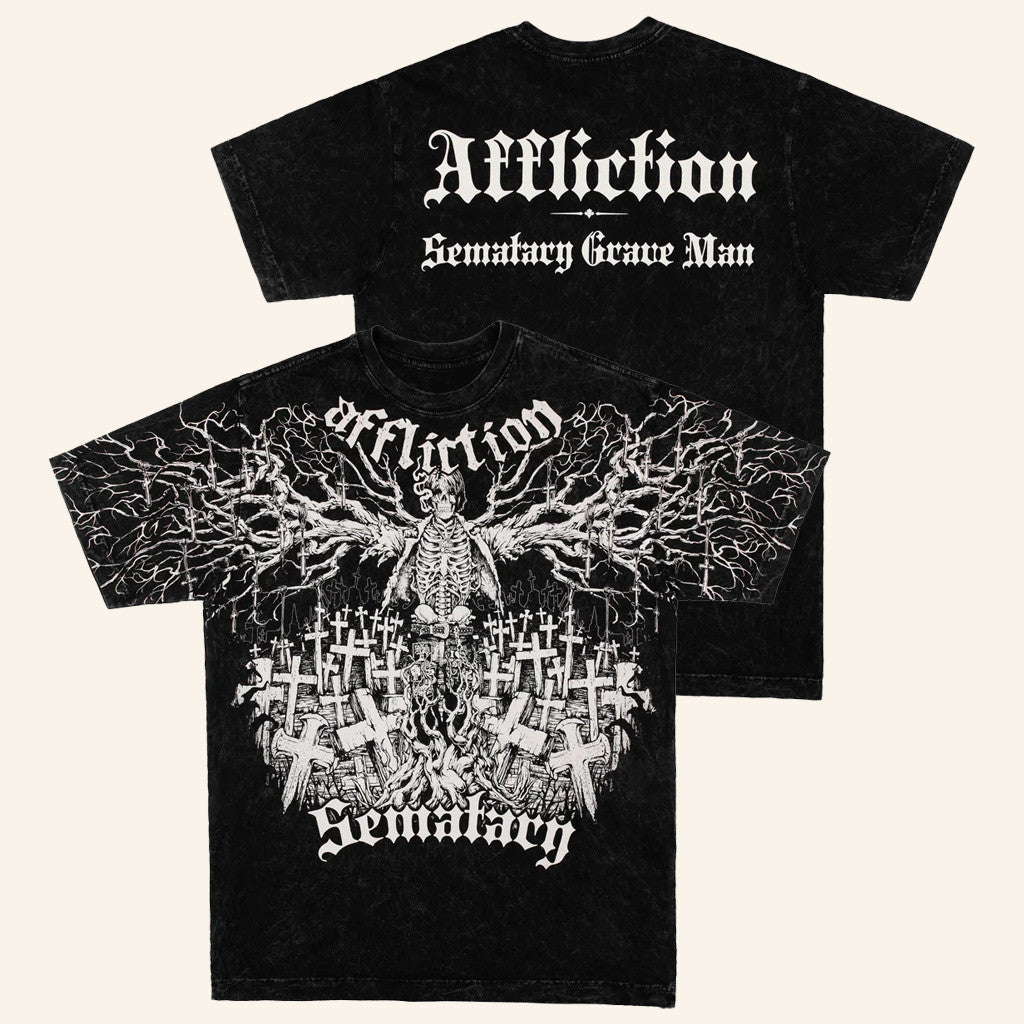 Affliction X Haunted Mound Merch Sematary Grave Man T-Shirt Gifts For Hip Hop Lovers - Roseregae