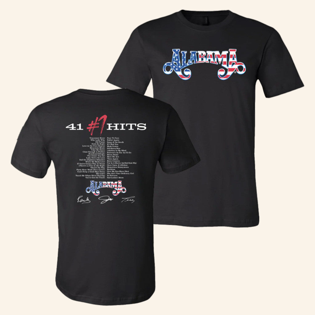 Alabama Merch Tour 2025 Alabama 41 1 Hits T-Shirt Gifts For Rock Band Fans - Lily Birch Market