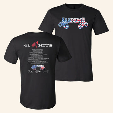 Alabama Merch Tour 2025 Alabama 41 1 Hits T-Shirt Gifts For Rock Band Fans - Lily Birch Market