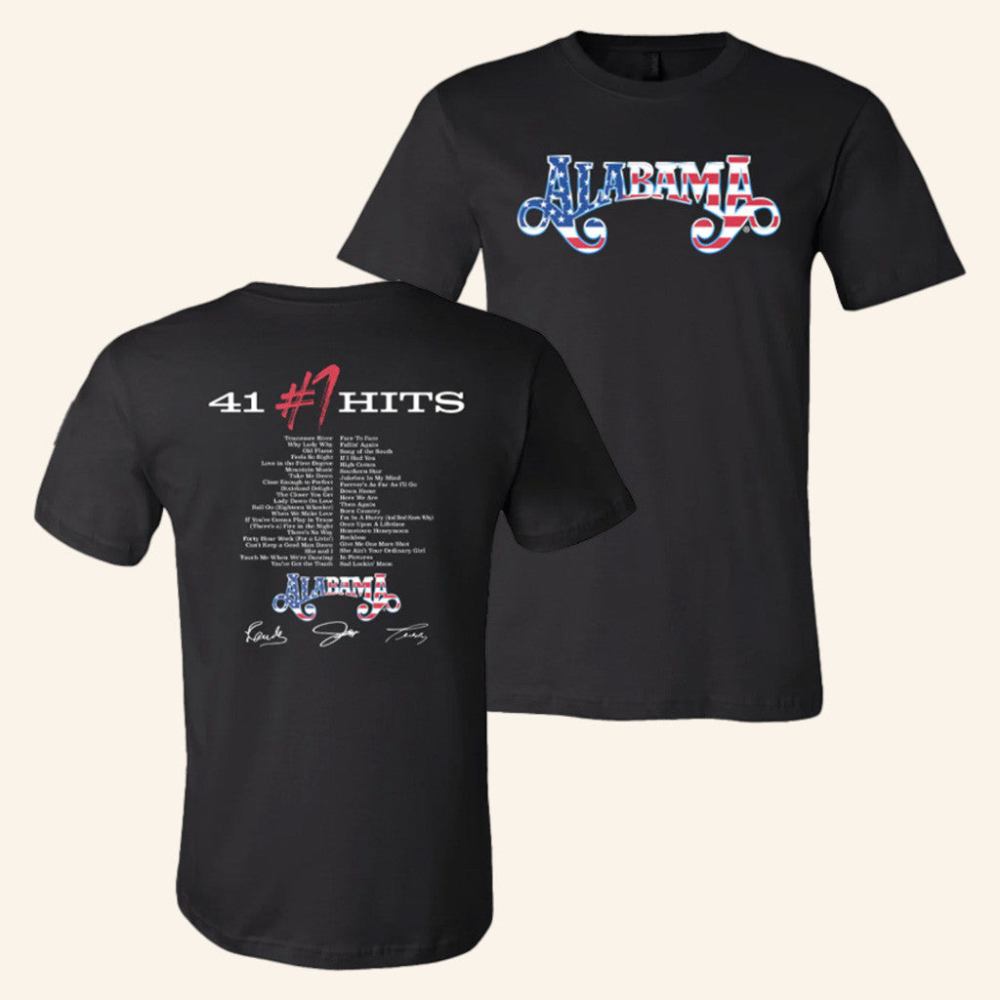 Alabama Merch Tour 2025 Alabama 41 1 Hits T-Shirt Gifts For Rock Band Fans - Lily Birch Market