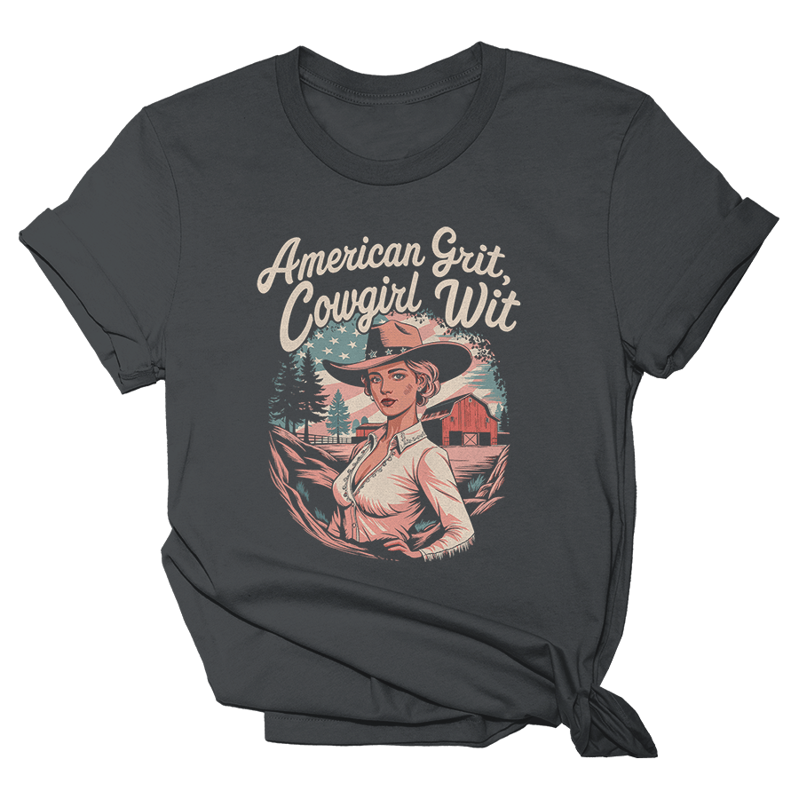 American Grit Cowgirl Wit Shirt Western T-Shirt Mother's Day Gifts For Her - Roseregae