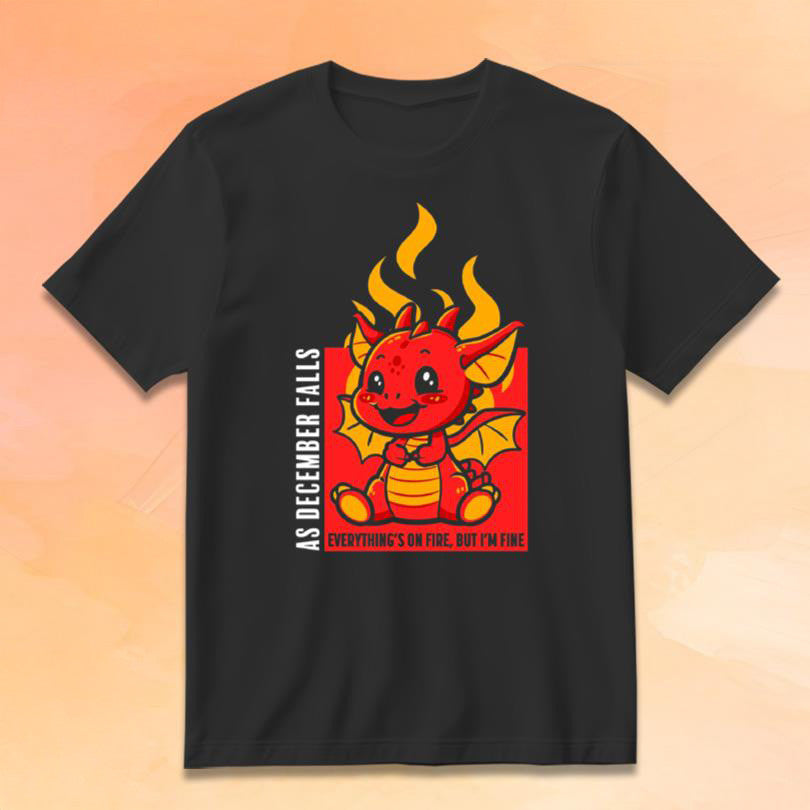 As December Falls Merch Dragon 2025 T-Shirt Best Gifts For Music Lovers - Roseregae