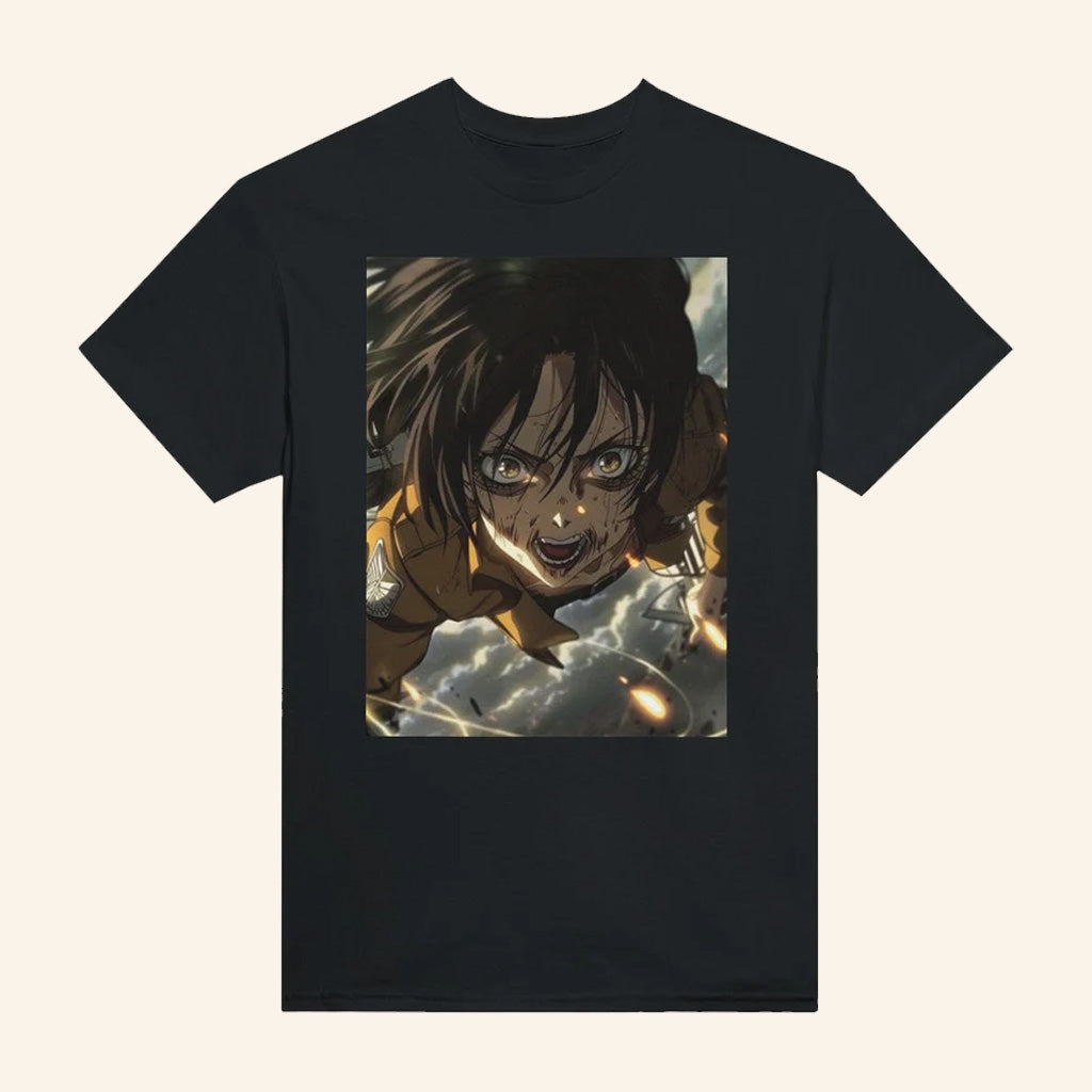 Attack On Titan Merch Mikasa In Combat Mode T-Shirt Gift For Manga Lover - Roseregae