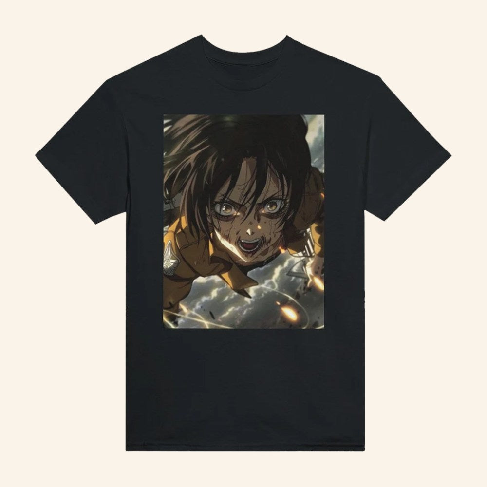 Attack On Titan Merch Mikasa In Combat Mode T-Shirt Gift For Manga Lover - Roseregae