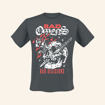 Bad Omens Merch Bad Decisions Skull T-Shirt Gift Ideas For Music Lovers - Roseregae