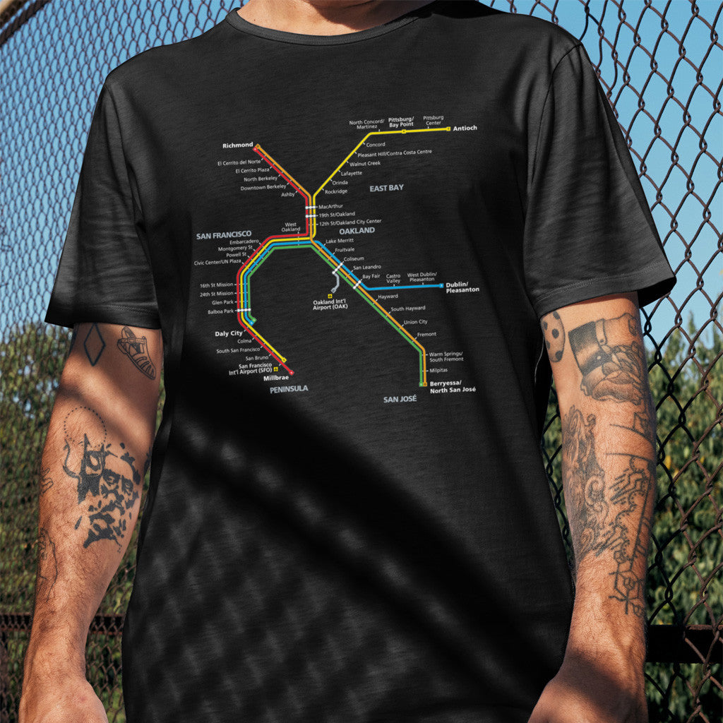 BART Merch BART System Map T-Shirt Unique Gifts For Boyfriend - Roseregae