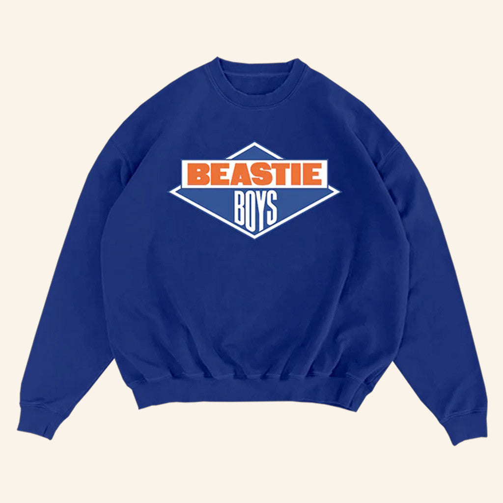 Beastie Boys Merch Blue Orange Logo Crewneck Sweatshirt Gifts For Hip Hop Lovers - Rose Regae