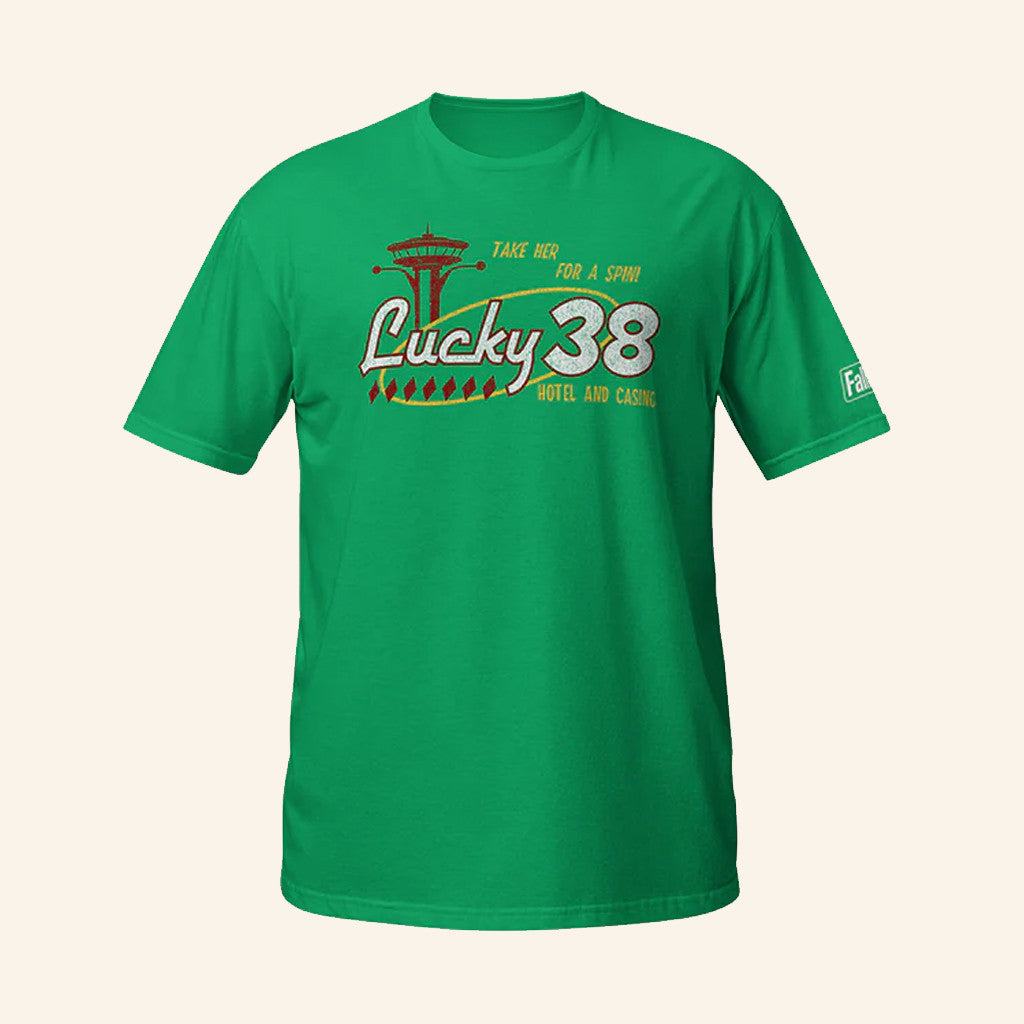 Bethesda Gear Merch Fallout New Vegas Lucky 38 Casino T-Shirt Best Gifts For Friends - Roseregae