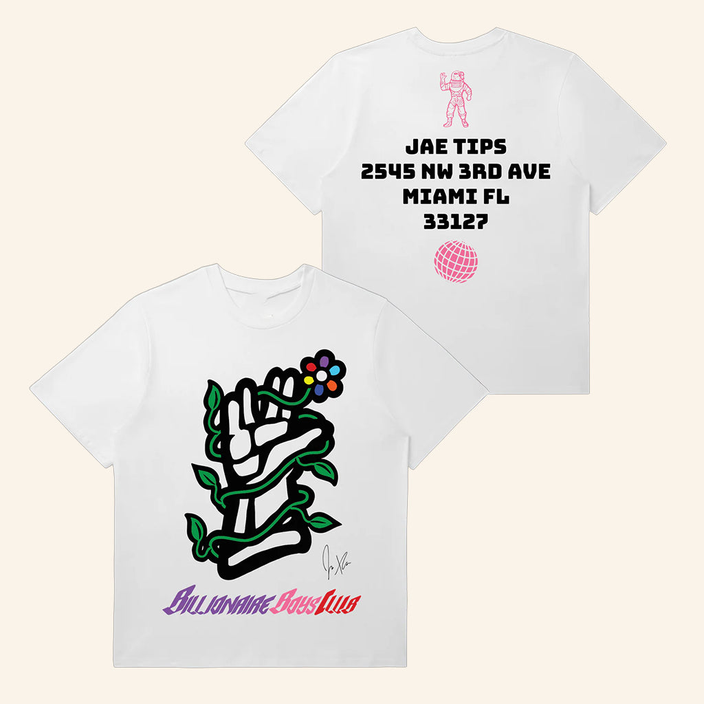 Billionaire Boys Club Merch Billionaire Boys Club X Jae Tips Jae Tips Flower Hands T-Shirt - Roseregae