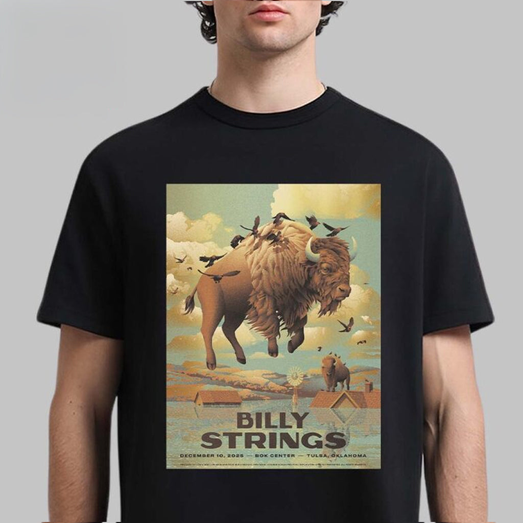 Billy Strings Tulsa Oklahoma 2025 Event Poster At Bok Center On December 10 2025 The Flying Bison Art T-Shirt - Roseregae