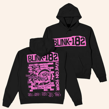 Blink 182 Merch Missionary Impossible Pink Brick Wall Hoodie Gifts For Rock Music Lovers - Roseregae