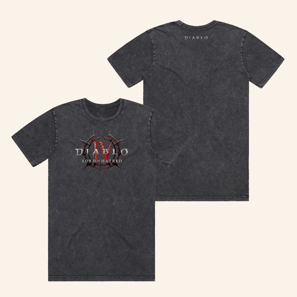 Blizzard Gear Merch Diablo IV Lord Of Hatred Logo Black T-Shirt Gifts For Game Lovers - Roseregae