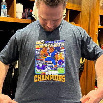 Boise State Broncos Beat Huskies 2025 La Bowl Champions Mascot T Shirt - Roseregae